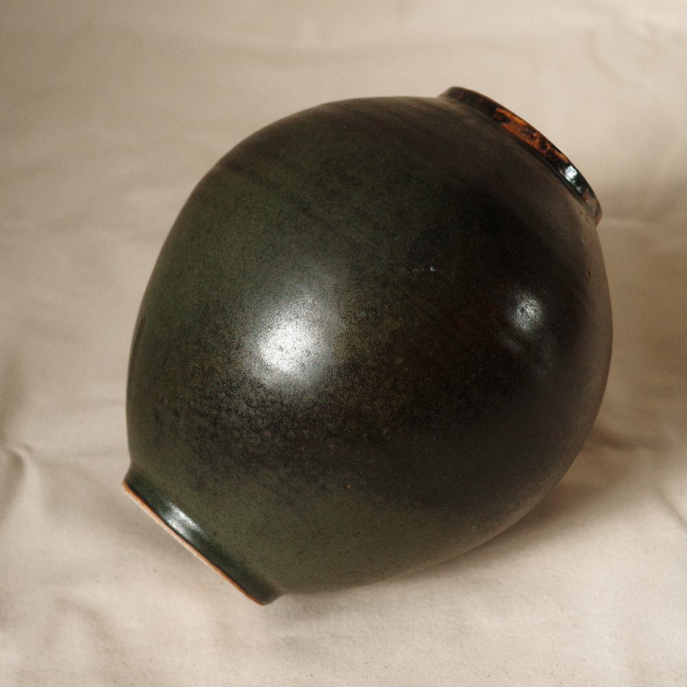 Algae green moon jar