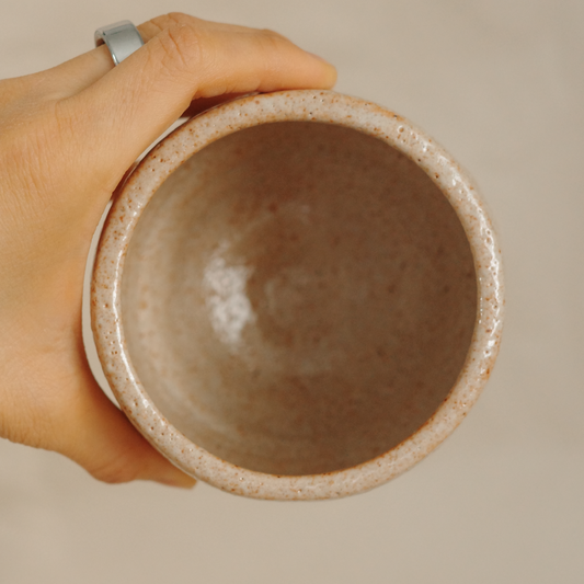 Asymmetrical gently toasted crawly cup